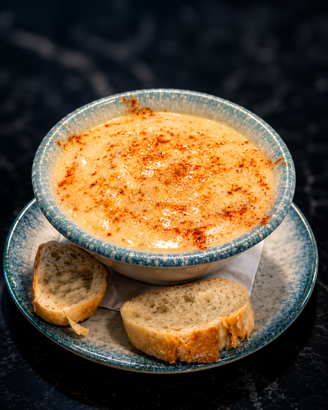 Warm Soup Bowls at RiverRise Restaurant